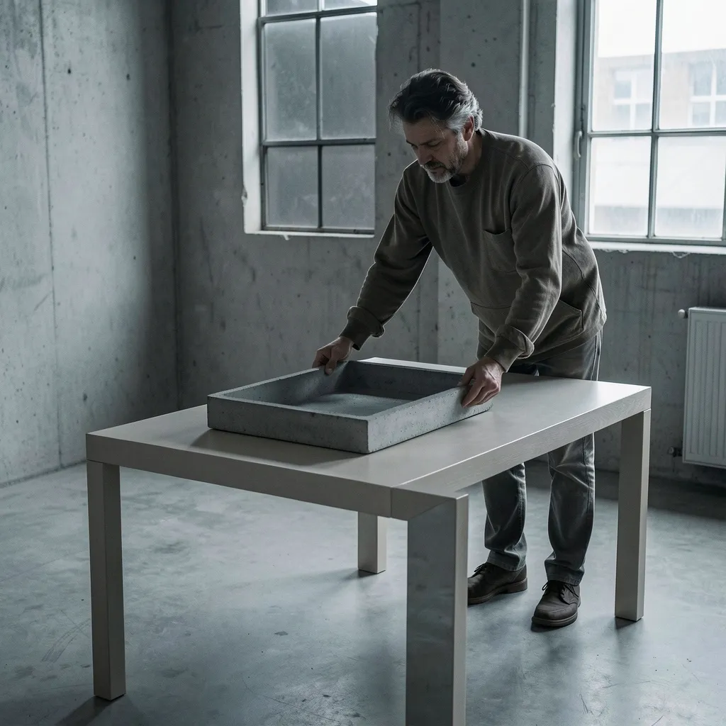 Concrete object in studio setting